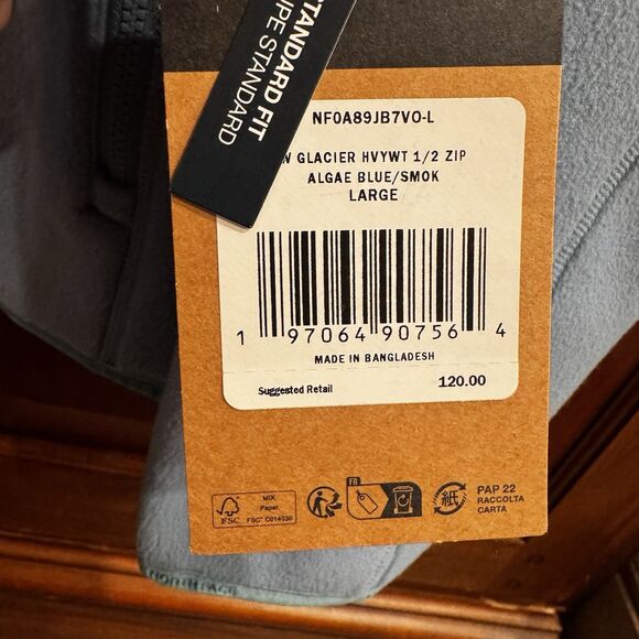 NWT The North Face Women's Glacier Heavyweight 1/2 Zip Fleece Blue Gray Size L - Picture 14 of 16